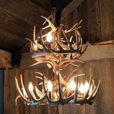 two tier whitetail antler chandelier