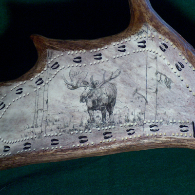 moose scrimshaw cribbage board