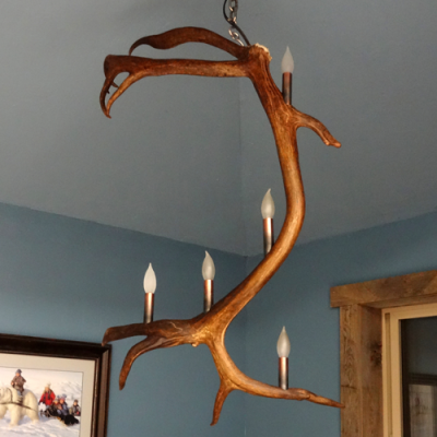 caribou antler pendant light