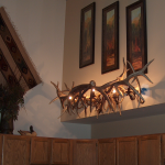 elk antler bar light
