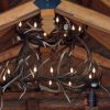 two tier elk antler chandelier