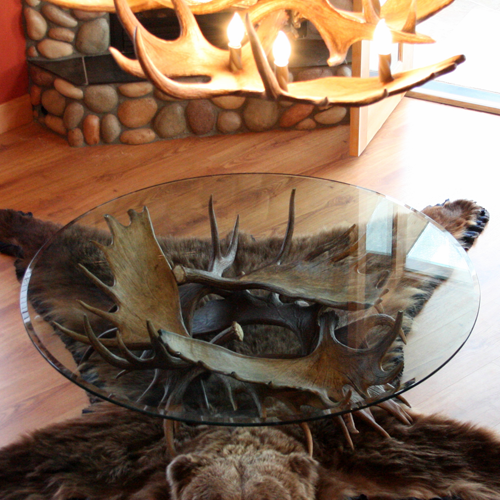 moose antler coffee table midnight sun