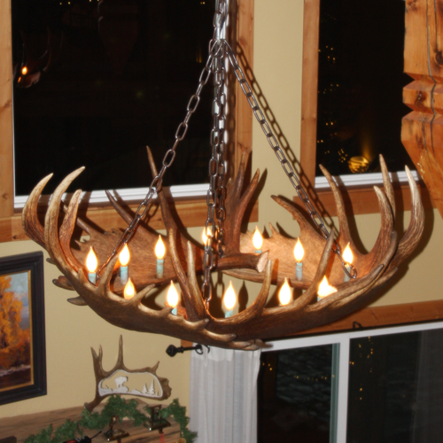 round moose antler chandelier