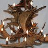 3 tier moose antler chandelier