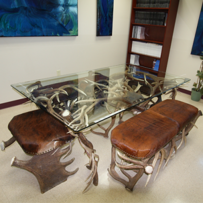 large antler dining table