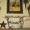 antler burl top sofa table