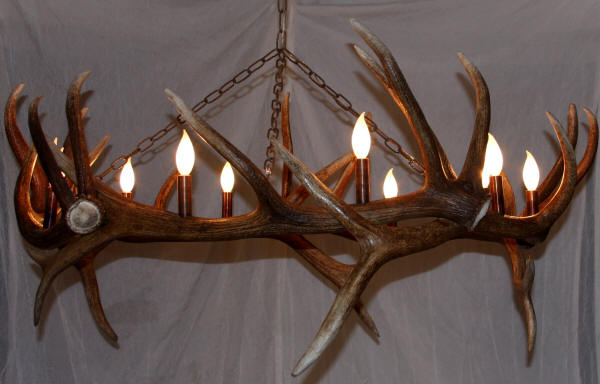 single tier elk antler chandelier