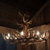 whitetail deer antler chandelier double turn