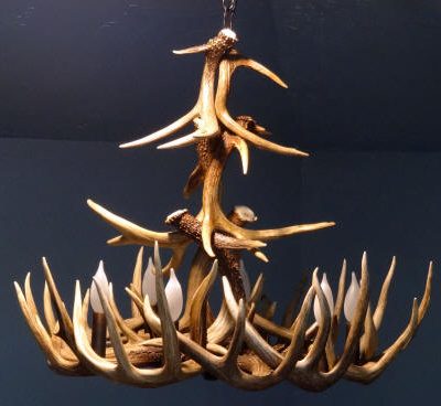 Tall Single Tier Whitetail Chandelier