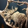 bull moose antler carving