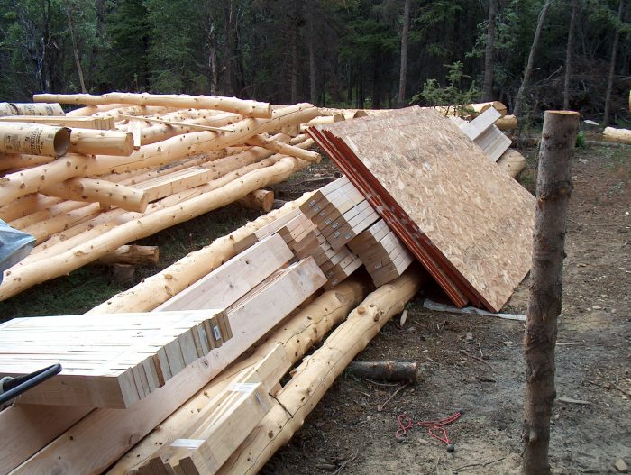 Building materials for log cabin