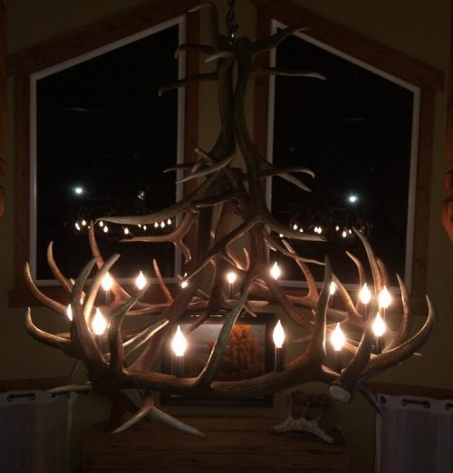 Extra large elk antler chandelier