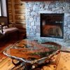 burl top moose antler coffee table