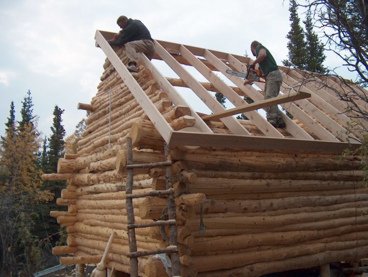 log cabin roof work