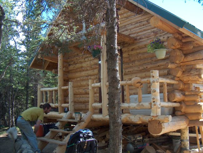 Log cabin porch