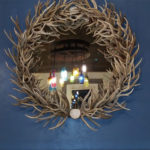 Round antler mirror