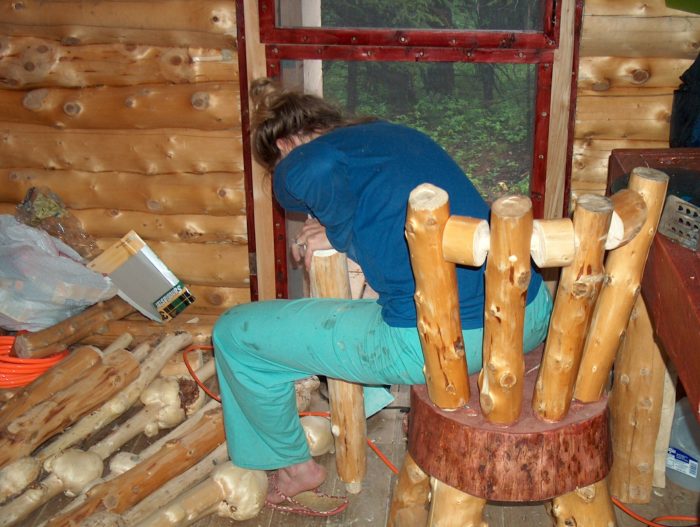 log chair work