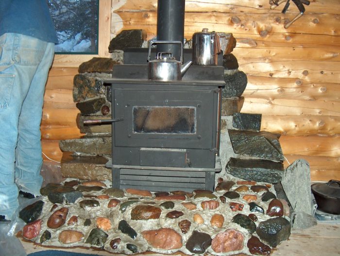 rock fireplace surround