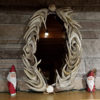 oval deer antler mirror