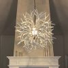 White mule deer antler ball chandelier