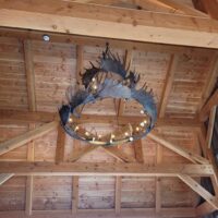 Great room moose antler chandelier