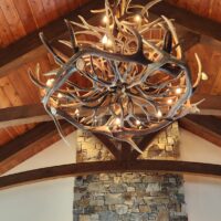 mule deer and elk antler chandelier