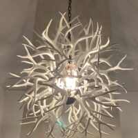 round white deer antler chandelier